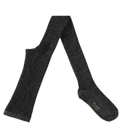 Bonpoint Kids' Thomini Cotton-blend Lamé Socks In Black