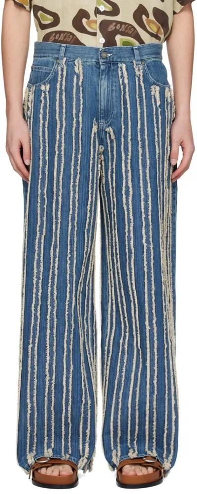 Bonsai Blue Fringe Jeans