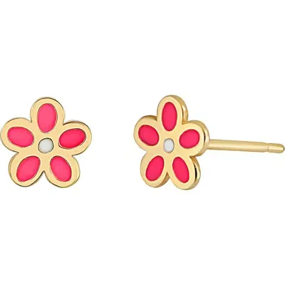 Bony Levy 14k Gold & Enamel Flower Stud Earrings In 14k Yellow Gold