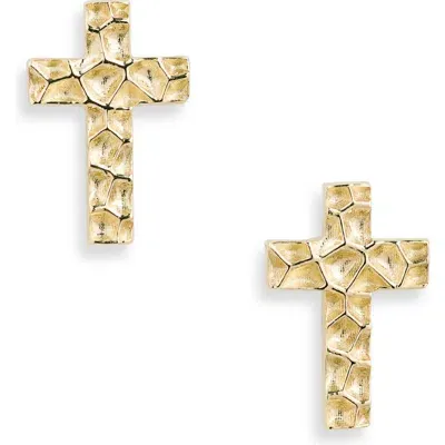 Bony Levy 14k Gold Cross Stud Earrings