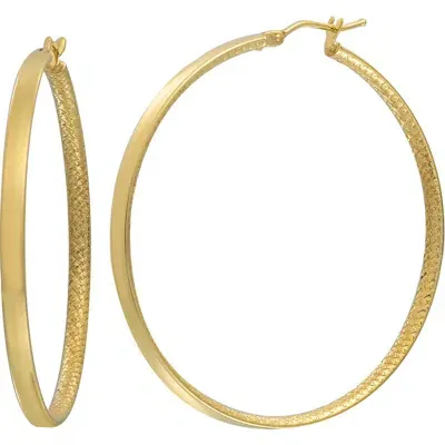 Bony Levy 14k Gold Faceted Inside Out Hoop Earrings