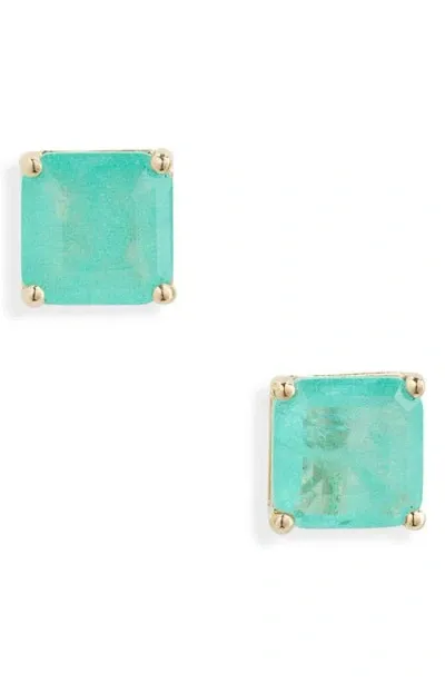 Bony Levy 14k Gold Green Quartz Stud Earrings In Yellow Gold/green Quartz