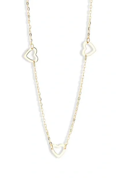 Bony Levy 14k Gold Heart Station Necklace