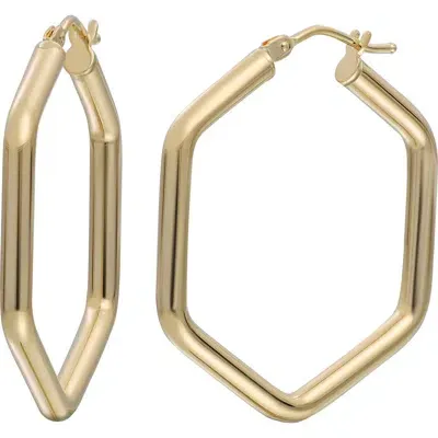 Bony Levy 14k Gold Hexagon Hoop Earrings In 14k Yellow Gold