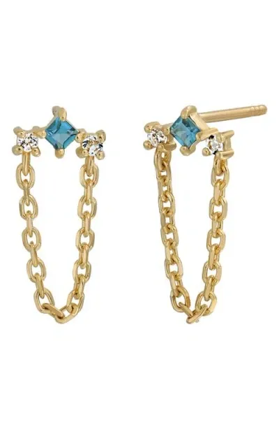 Bony Levy 14k Gold London Blue Topaz & Sky Blue Topaz Drop Earrings