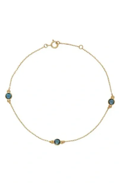 Bony Levy 14k Gold London Blue Topaz Station Bracelet In 14k Yellow Gold