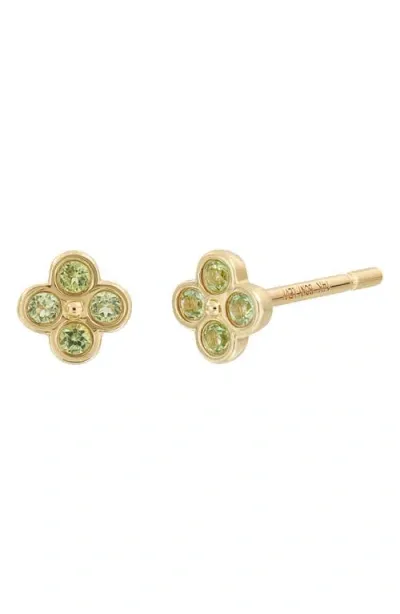 Bony Levy 14k Gold Pavé Peridot Cluster Stud Earrings In 14k Yellow Gold