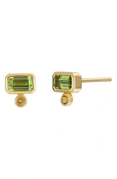 Bony Levy 14k Gold Peridot & Citrine Stud Earrings