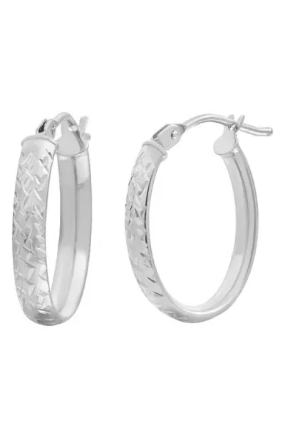 Bony Levy 14k Gold Textured Hoop Earrings In 14k White Gold