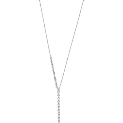 Bony Levy Audrey Diamond Linear Drop Necklace In White