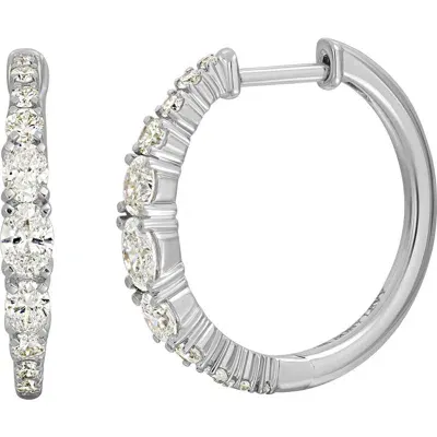 Bony Levy Audrey Oval & Round Diamond Huggie Hoop Earrings In 18k White Gold