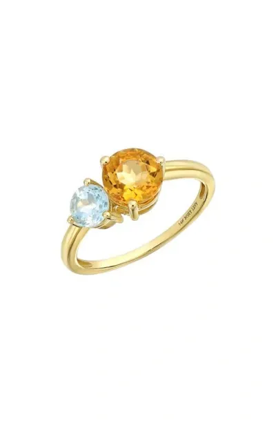 Bony Levy Blc 14k Gold Semiprecious Stone Stackable Ring In 14k Yg Blue Topaz Citrine