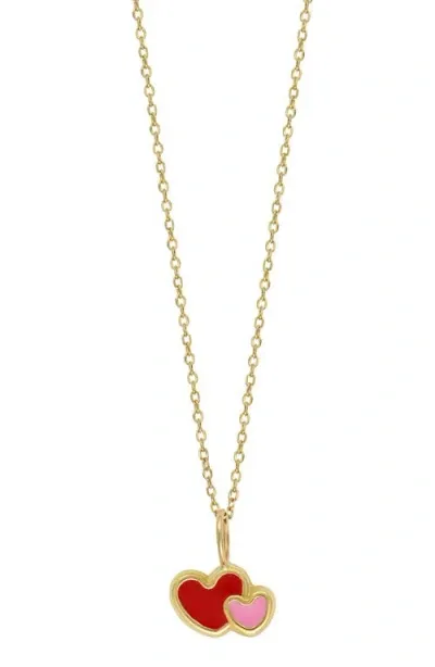 Bony Levy Blg 14k Gold Heart Duo Pendant Necklace In 14k Yellow Gold