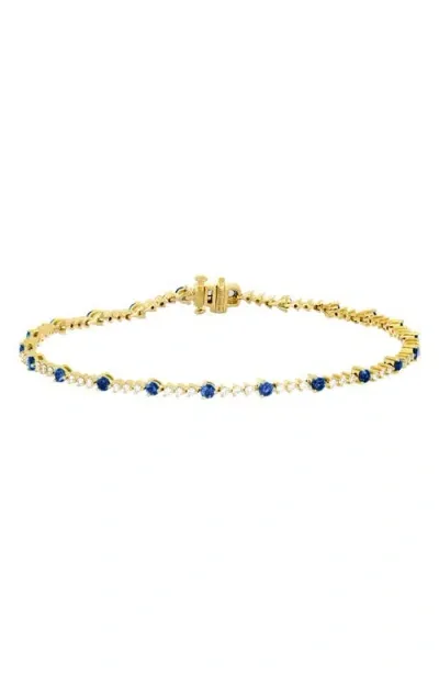 Bony Levy Diamond & Ruby Bracelet In 18k Yellow Gold/blue Ruby