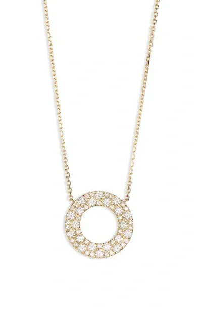 Bony Levy Diamond Open Circle Pendant Necklace In 18k Yellow Gold