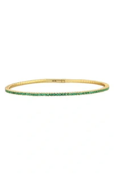 Bony Levy El Mar Emerald Stretch Bracelet In 18k Yellow Gold