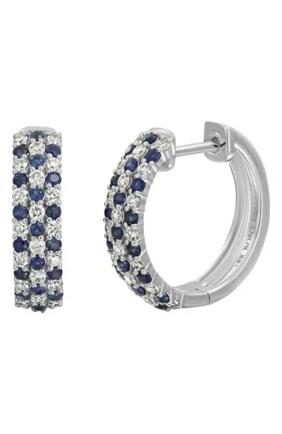 Bony Levy El Mar Gemstone & Diamond Hoop Earrings In 18k W. Gold/sapphire/diamond