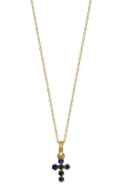 Bony Levy El Mar Gemstone Cross Pendant Necklace In 18k Yellow Gold Sapphire