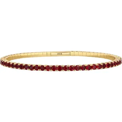 Bony Levy El Mar Gemstone Stretch Bracelet In 18k Yellow Gold Ruby