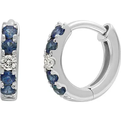 Bony Levy El Mar Sapphire & Diamond Hoop Earrings In 18k W. Gold/sapphire/diamond