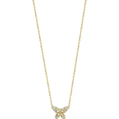 Bony Levy Liora Diamond Butterfly Pendant Necklace In Yellow Gold/diamond