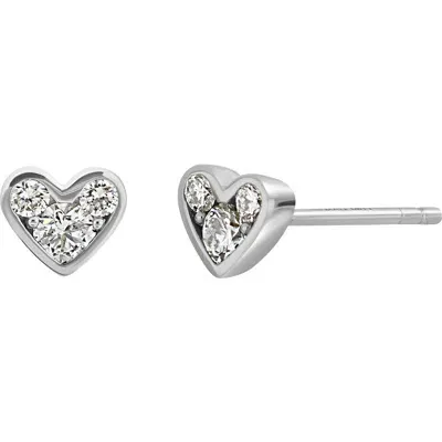 Bony Levy Mika Diamond Heart Stud Earrings In 18k White Gold