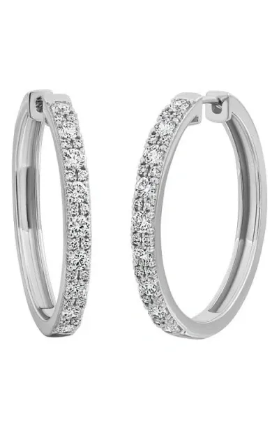 Bony Levy Mika Diamond Hoop Earrings In Metallic