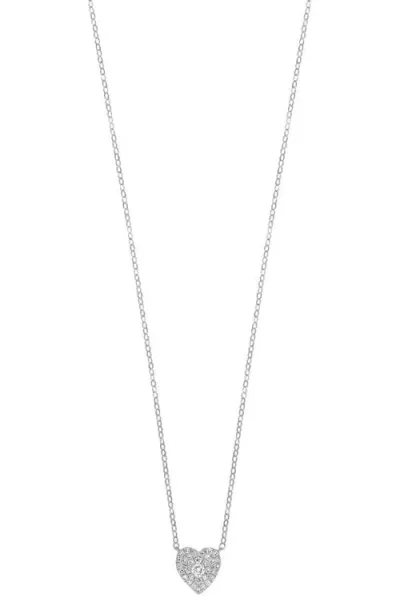 Bony Levy Mika Pavé Diamond Heart Pendant Necklace In 18k White Gold