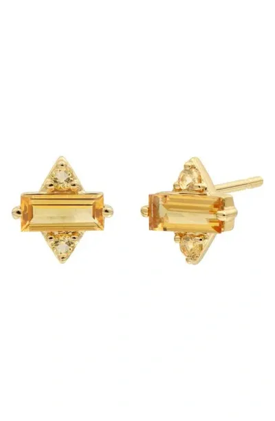 Bony Levy Blc Semiprecous Stone 14k Gold Stud Earrings In 14k Yellow Gold Citrine