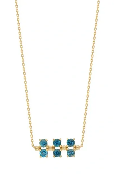 Bony Levy Blc Three Row Semiprecious Stone Pendant In 14k Yg London Blue Topaz