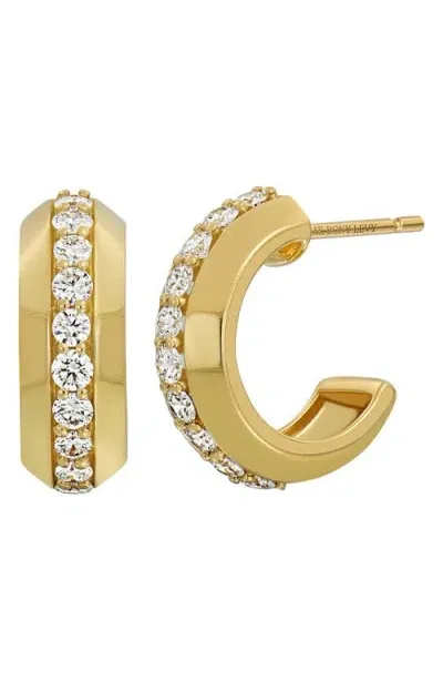 Bony Levy Varda Diamond Hoop Earrings In 18k Yellow Gold/diamond