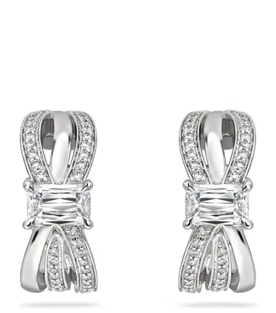 Boodles Platinum And Diamond Ribbons Earrings In Metallic