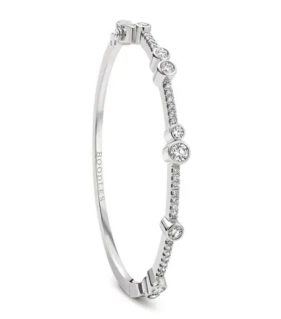 Boodles Platinum And Diamond Waterfall Bangle In Metallic