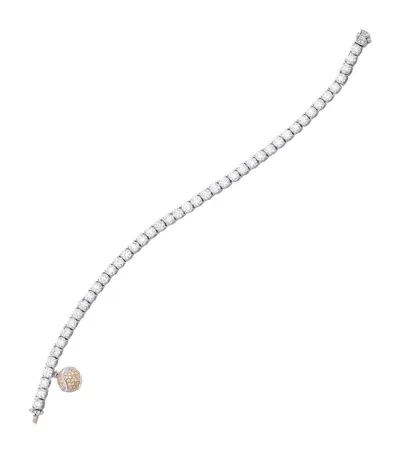 Boodles Platinum, Mixed Gold And Diamond Classic Tennis Bracelet In Silver