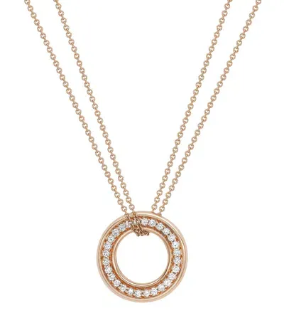 Boodles Rose Gold And Diamond Medium Roulette Pendant