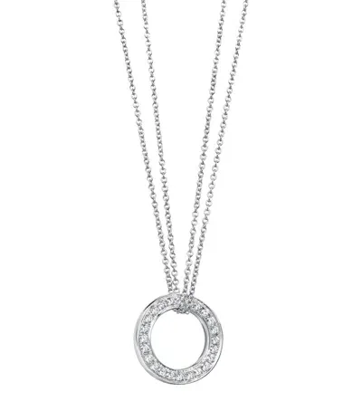 Boodles White Gold And Diamond Roulette Large Pendant Necklace In Metallic