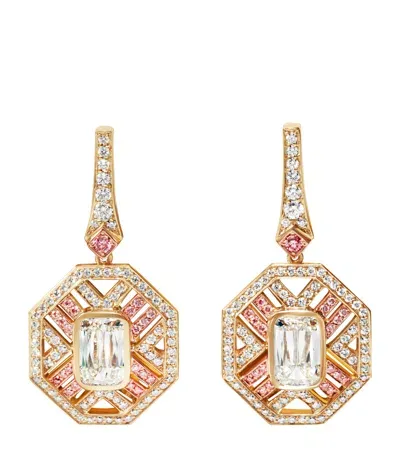 Boodles Yellow Gold And Ashoka Diamond Fifth Avenue Drop Earrings