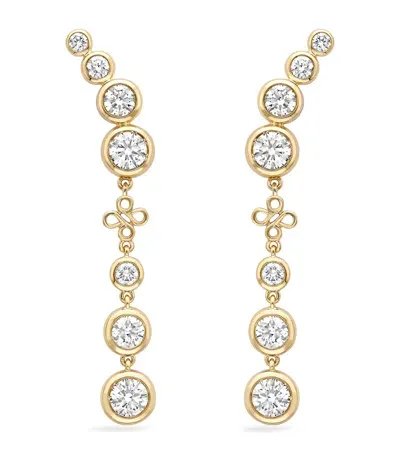 Boodles Yellow Gold And Diamond Long Beach Earrings