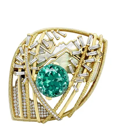 Boodles Yellow Gold, Diamond And Tourmaline A Family Journey St Moritz Brooch