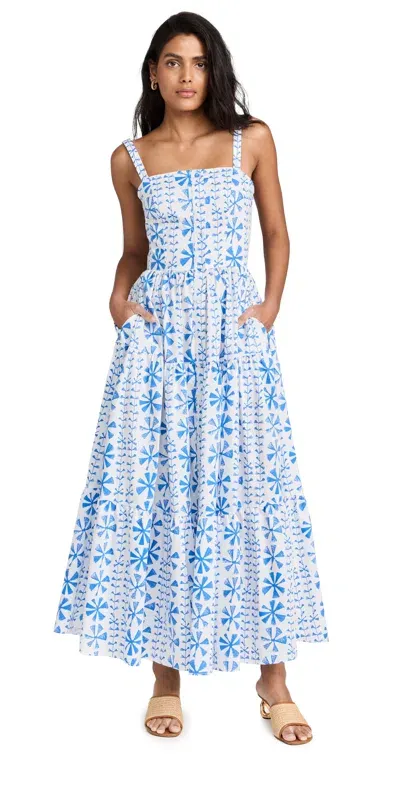 Borgo De Nor Jimena Dress Floral Vine Blue