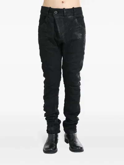 Boris Bidjan Saberi Cotton Drop-crotch Jeans In Black