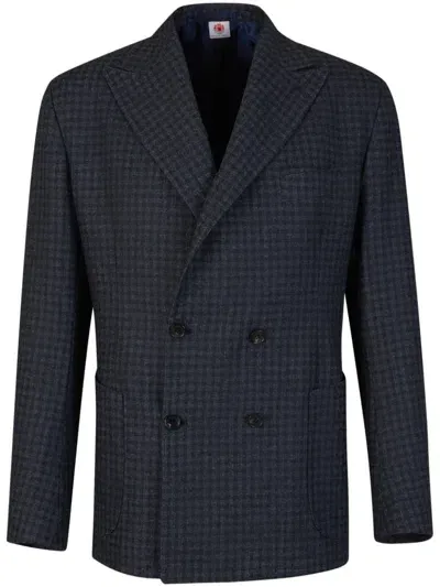 Borrelli Checked Blazer In Blue