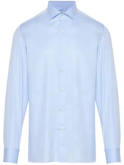 Borrelli Cotton Shirt In Blue