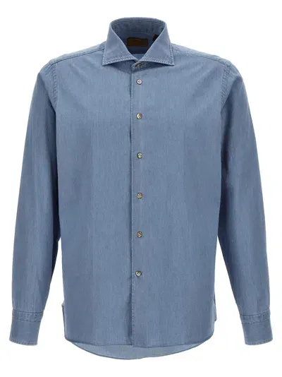 Borriello Chambray Shirt In Light Blue