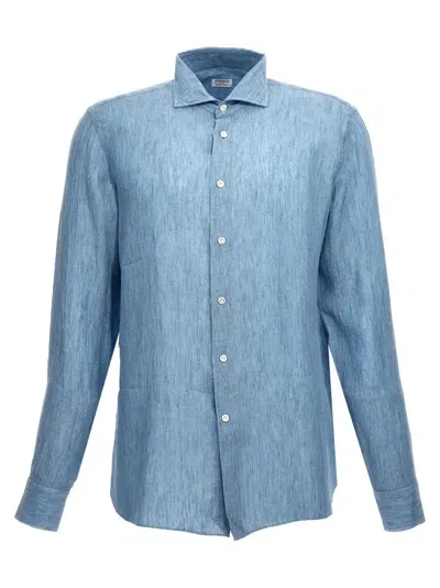 Borriello Linen Shirt In Light Blue