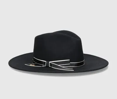 Borsalino Andrea Brushed Felt With Shiny Hatband In Black