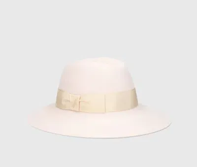 Borsalino Claudette Brushed Felt In Cream, Tone On Tone Hatband