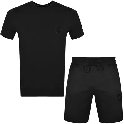 Boss Business Boss Bodywear Iconic T Shirt And Short Set Black