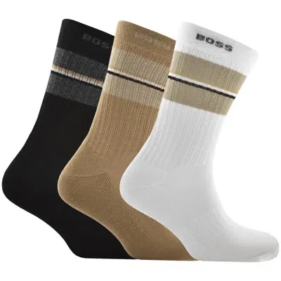 Boss Business Boss Bodywear Three Pack Logo Socks In Black