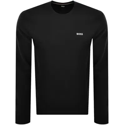 Boss Business Boss Lounge Long Sleeve Waffle T Shirt Black